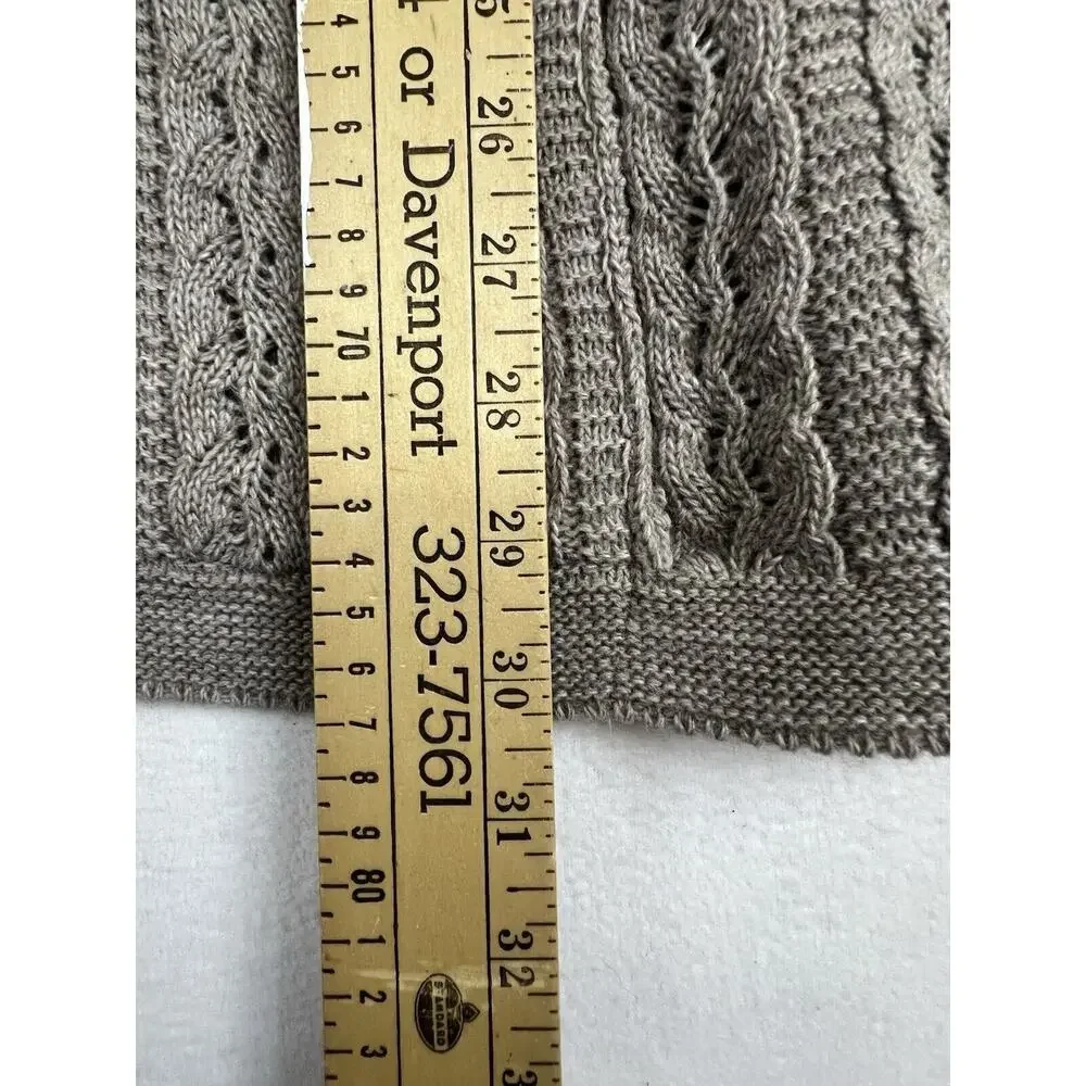 Vintage Amana Woolen Mill V Neck Sweater‎ Cardigain Womens 3x Taupe New